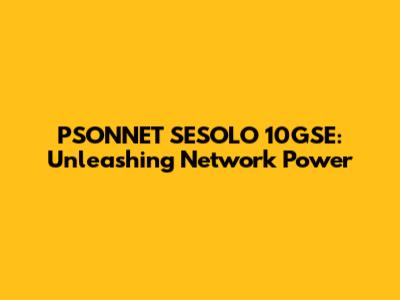 PSONNET SESOLO 10GSE: Unleashing Network Power