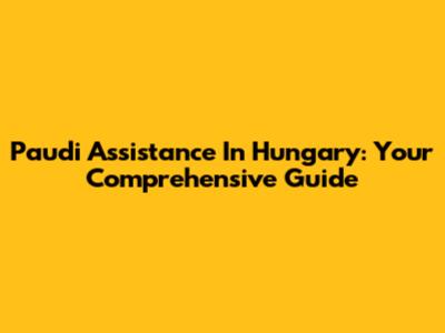 Paudi Assistance In Hungary: Your Comprehensive Guide
