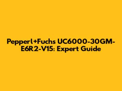 Pepperl+Fuchs UC6000-30GM-E6R2-V15: Expert Guide