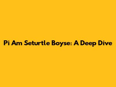 Pi Am Seturtle Boyse: A Deep Dive