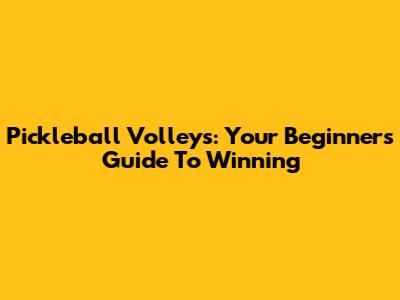 Pickleball Volleys: Your Beginner's Guide To Winning