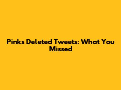 Pink's Deleted Tweets: What You Missed