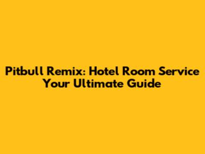 Pitbull Remix: Hotel Room Service Your Ultimate Guide
