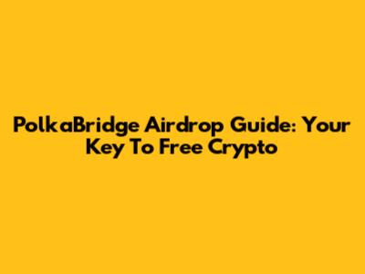PolkaBridge Airdrop Guide: Your Key To Free Crypto