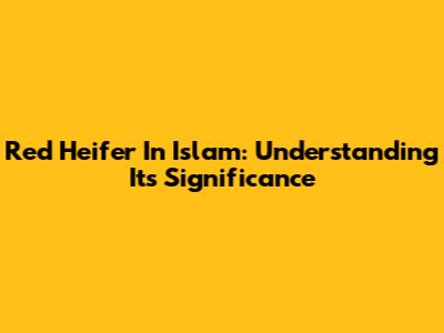 Red Heifer In Islam: Understanding Its Significance