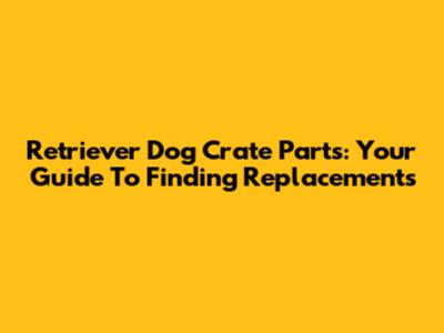 Retriever Dog Crate Parts: Your Guide To Finding Replacements