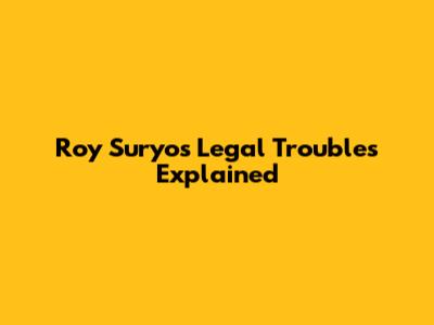 Roy Suryo's Legal Troubles Explained