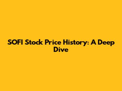 SOFI Stock Price History: A Deep Dive