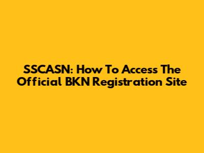 SSCASN: How To Access The Official BKN Registration Site