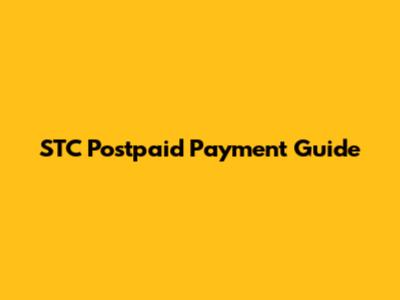 STC Postpaid Payment Guide