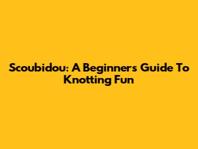 Scoubidou: A Beginner's Guide To Knotting Fun