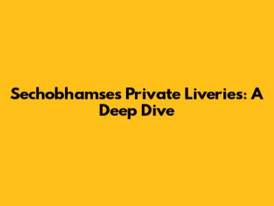 Sechobhamse's Private Liveries: A Deep Dive