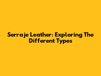 Serraje Leather: Exploring The Different Types