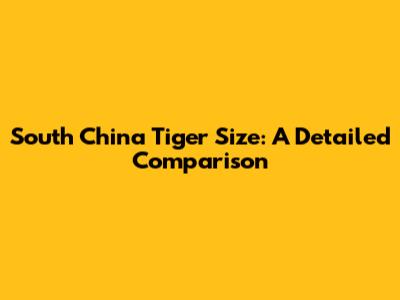 South China Tiger Size: A Detailed Comparison