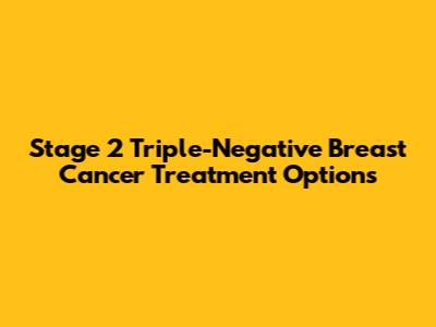 Stage 2 Triple-Negative Breast Cancer Treatment Options