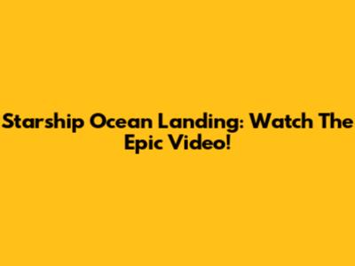 Starship Ocean Landing: Watch The Epic Video!