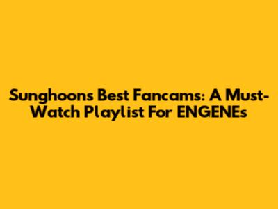 Sunghoon's Best Fancams: A Must-Watch Playlist For ENGENEs