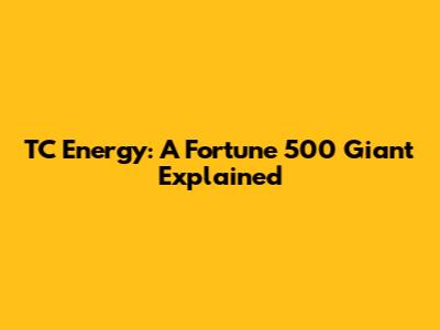 TC Energy: A Fortune 500 Giant Explained