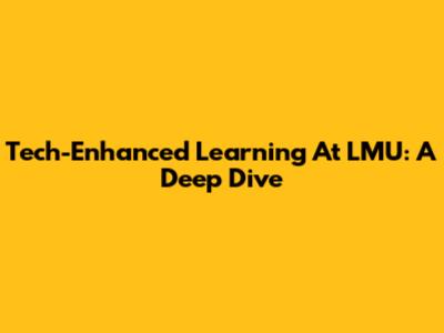 Tech-Enhanced Learning At LMU: A Deep Dive