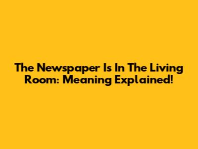 The Newspaper Is In The Living Room: Meaning Explained!