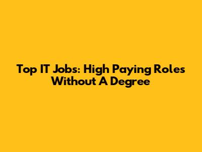 Top IT Jobs: High Paying Roles Without A Degree