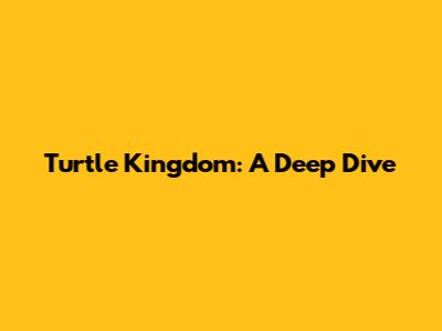 Turtle Kingdom: A Deep Dive