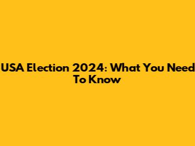 USA Election 2024: What You Need To Know