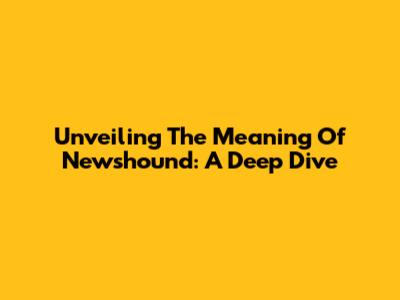 Unveiling The Meaning Of Newshound: A Deep Dive