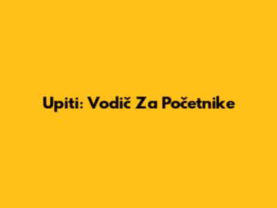 Upiti: Vodič Za Početnike