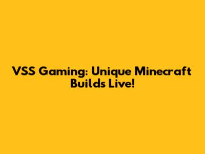 VSS Gaming: Unique Minecraft Builds Live!
