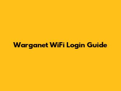 Warganet WiFi Login Guide