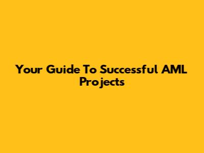Your Guide To Successful AML Projects