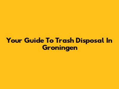 Your Guide To Trash Disposal In Groningen