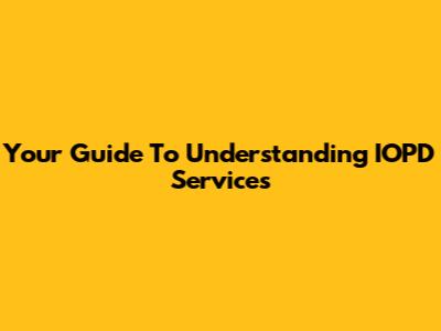 Your Guide To Understanding IOPD Services