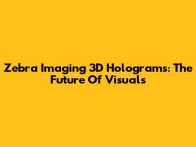 Zebra Imaging 3D Holograms: The Future Of Visuals